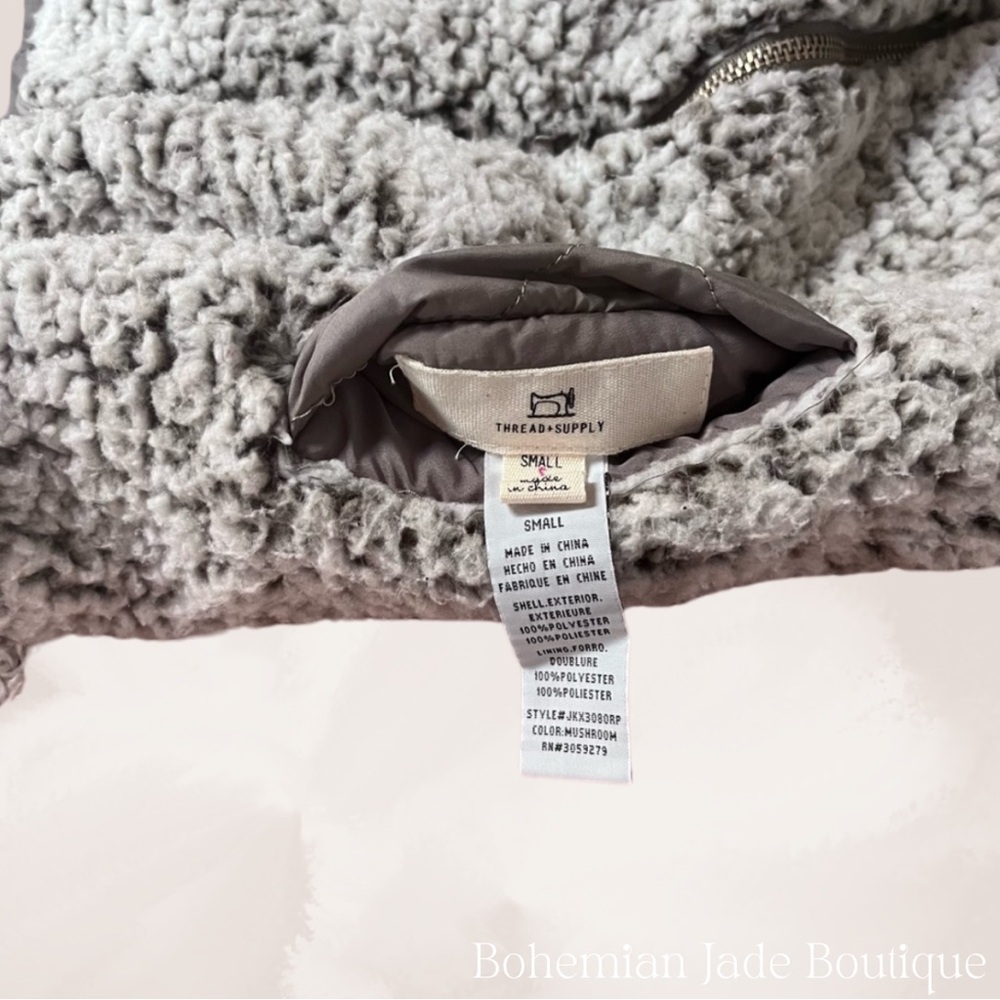 Thread & Supply Reversible Sherpa Vest - Taupe - Picture 6 of 6